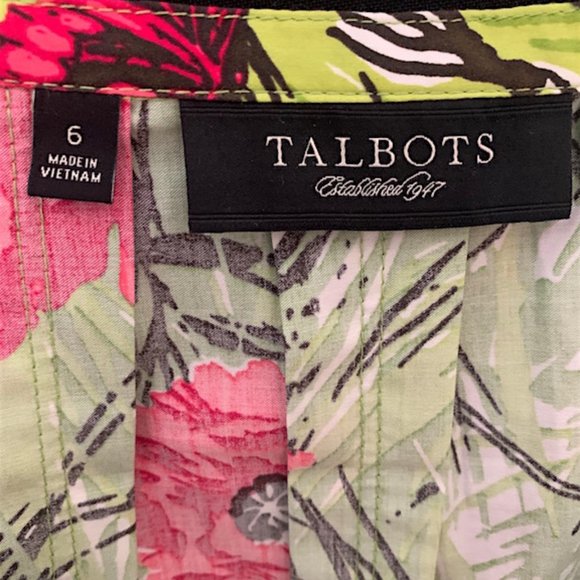 Vintage (NEW with TAG) TALBOTS 100% Cotton FLORAL PLEATED SKIRT -Size 6 - Picture 3 of 12
